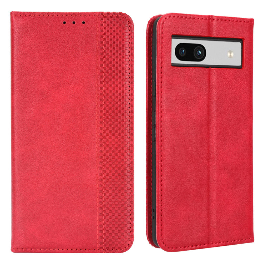 For Google Pixel 7a Supporting Stand Wallet Retro Texture Phone Case Drop-proof PU Leather Cellphone Cover For Google Pixel 7a Supporting Stand Wallet Retro Texture Phone Case Drop-proof PU Leather Cellphone Cover
